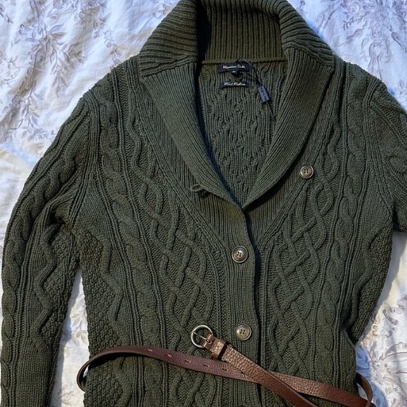 Massimo Dutti knitted button front cardigan. Belted with pockets. Size S - Picture 3 of 6